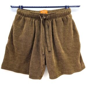 Negative Space Brown Corduroy Lounge Shorts Sz S Drawstring Gorpcore Streetwear